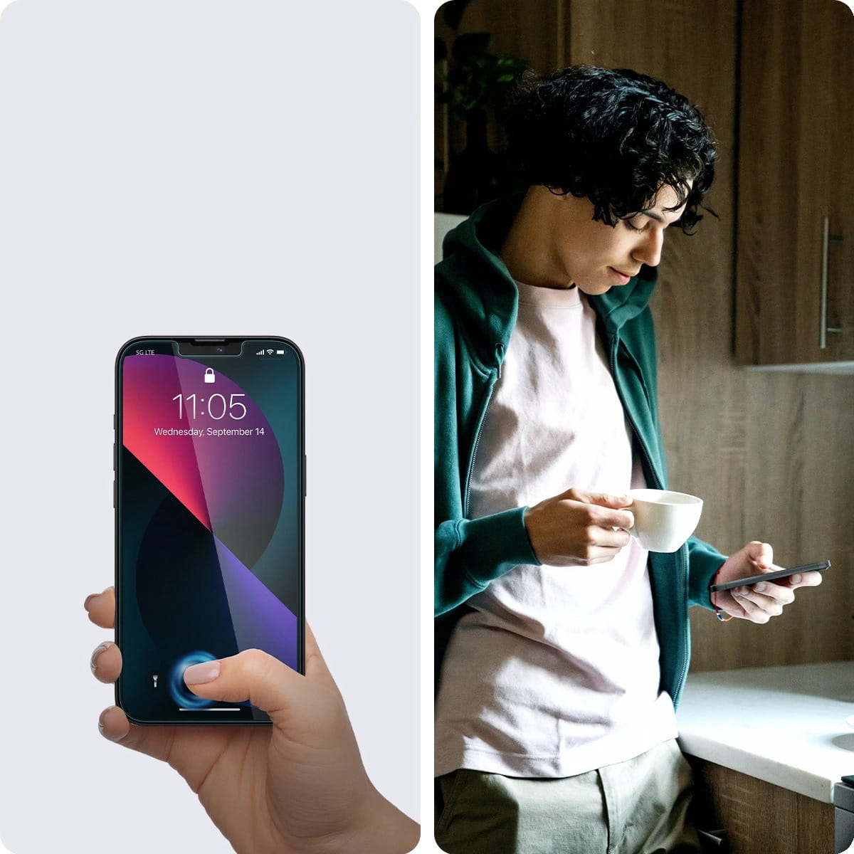 Szkło hartowane Spigen Glas.tr Slim Case Friendly Privacy 1-Pack dla iPhone 13 / 13 Pro